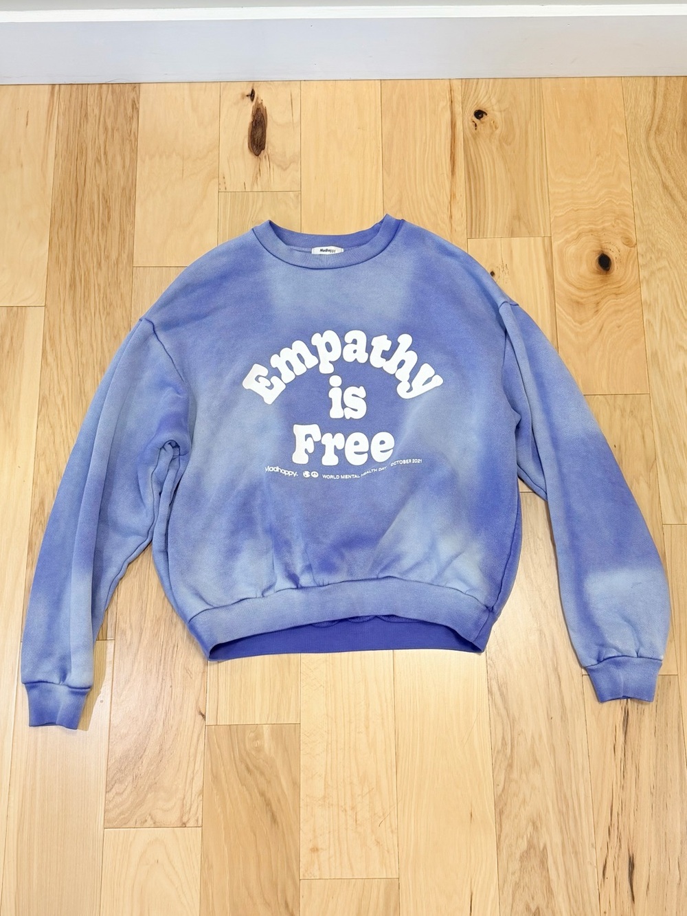 Madhappy Women’s Empathy is Free Purple Dye Crewneck Sweater